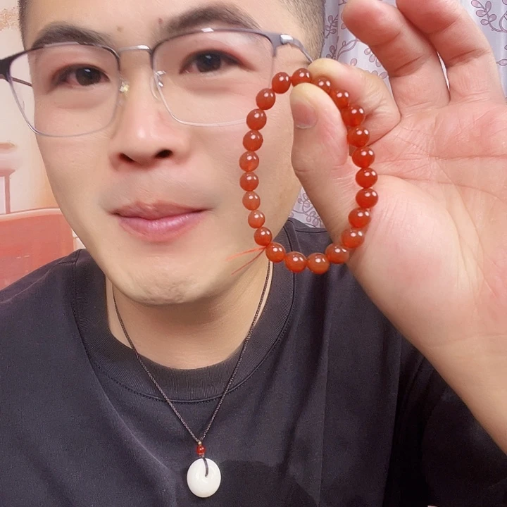 玛瑙/玉髓手链合金红玛瑙手链