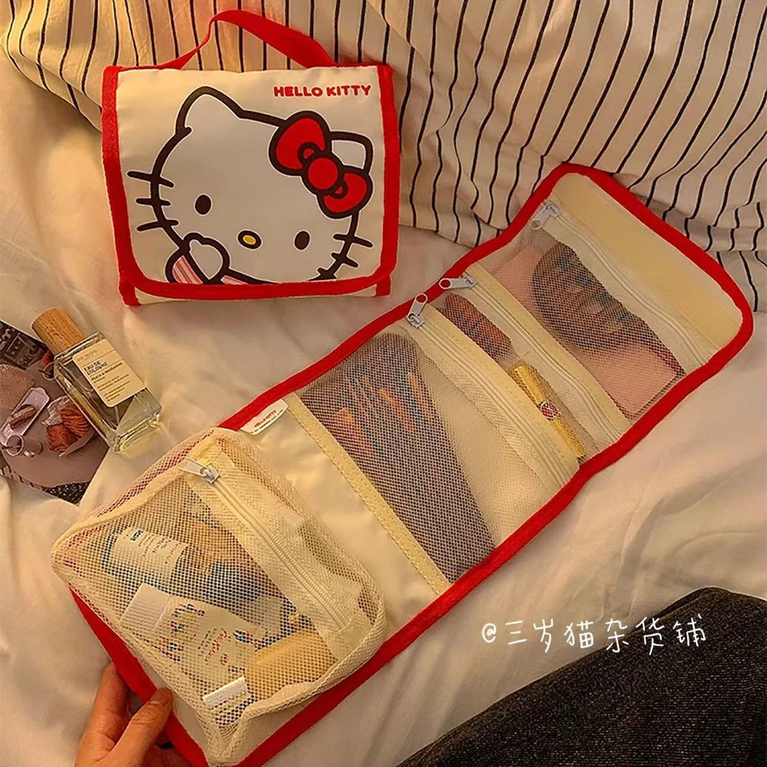 kitty猫化妆包女日系可爱多功能四合一便携旅行洗漱收纳包k