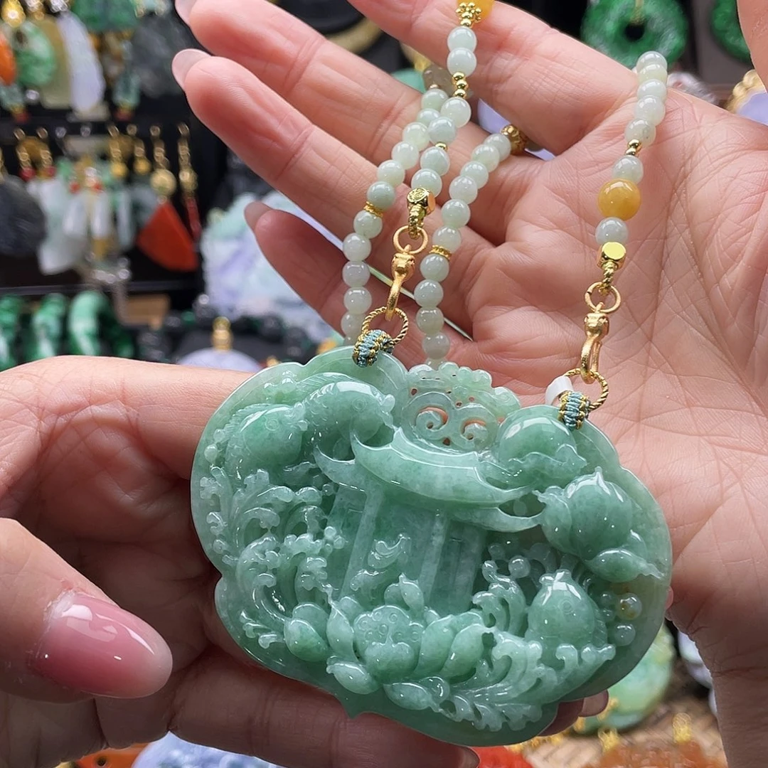 翡翠未镶嵌颈饰代编织