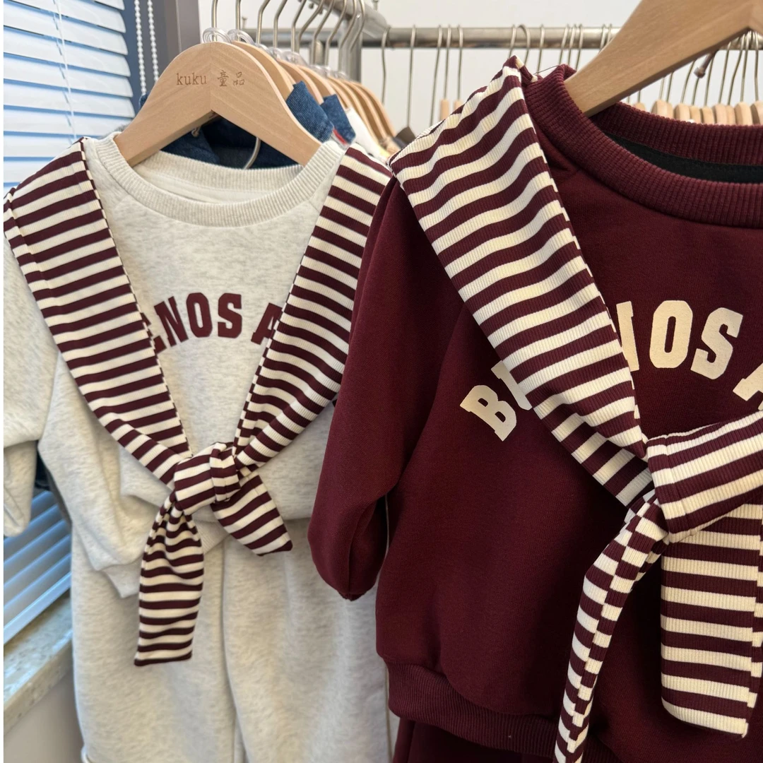 【珍宝推荐】男女童萌娃韩版卡通儿童宝宝时尚卫衣上衣裤子套装