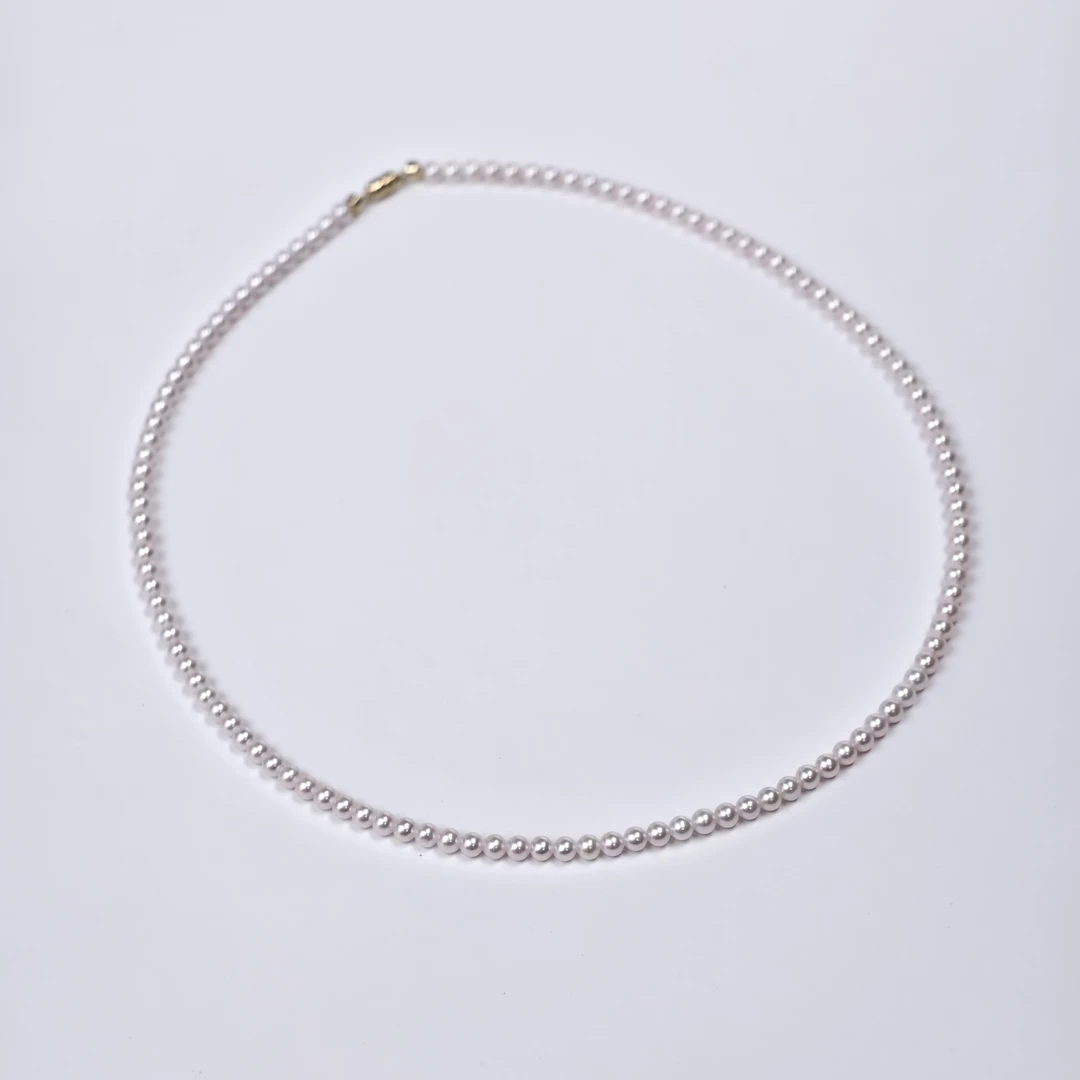 【婕妤甄选】14K金3-4mm樱花粉 极光小米珍珠项链磁吸扣