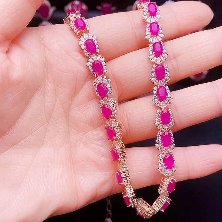 颈饰银S925镶嵌红宝石