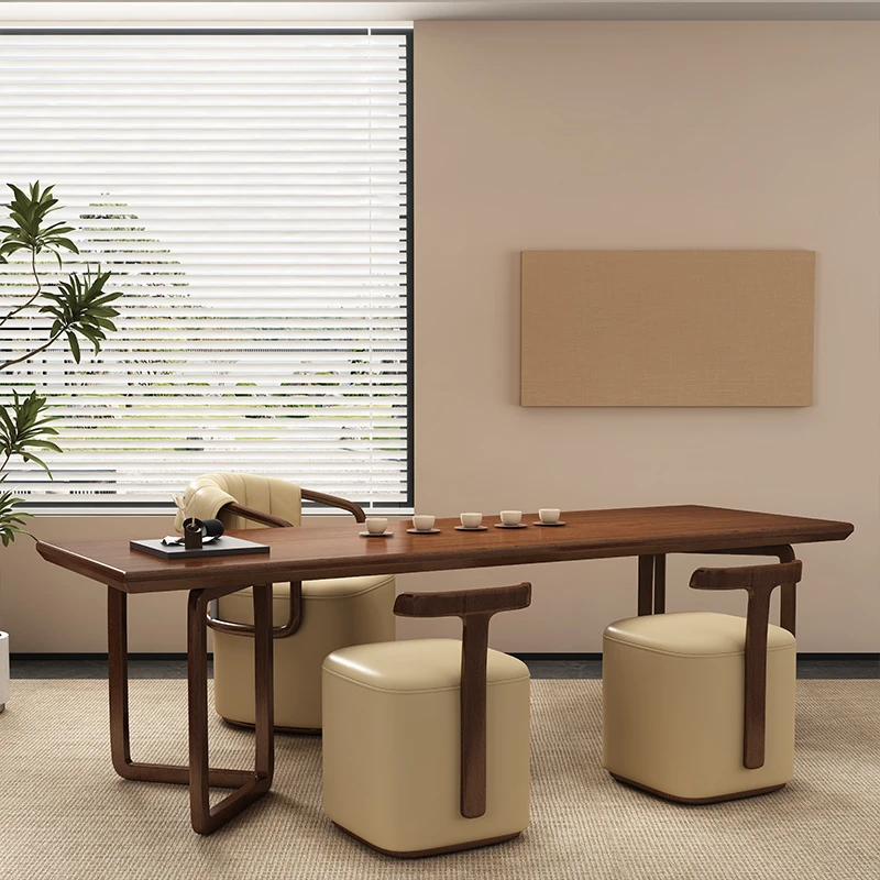 新中式茶桌2025新款高端胡桃木禅意实木烧水壶一体办公室茶室茶台