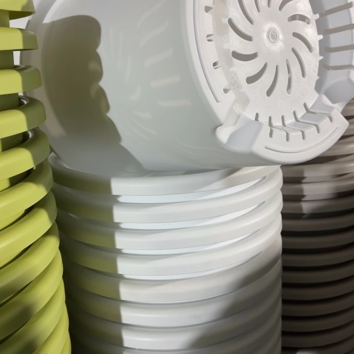 四季8号5个白色的花盆