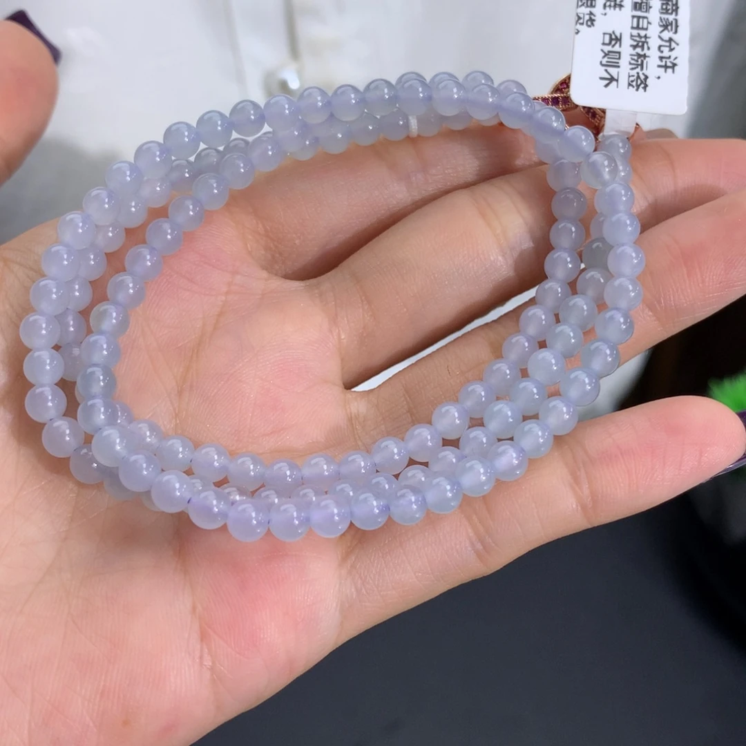 未镶嵌手串翡翠卡4.5冰胶淡淡紫项链
