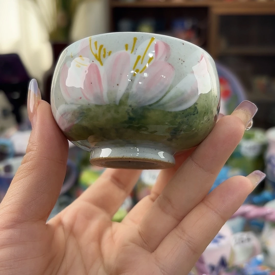 瓷片景德镇手绘高温釉下彩陶瓷茶具