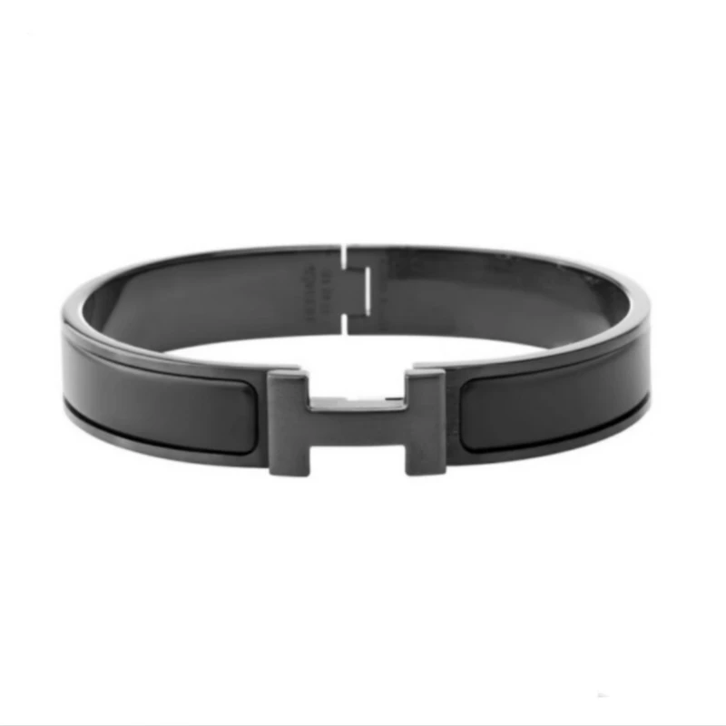 合金手镯 H字母 搭扣 黑武士 个性H款式 珐琅 手镯 男款q PARIS