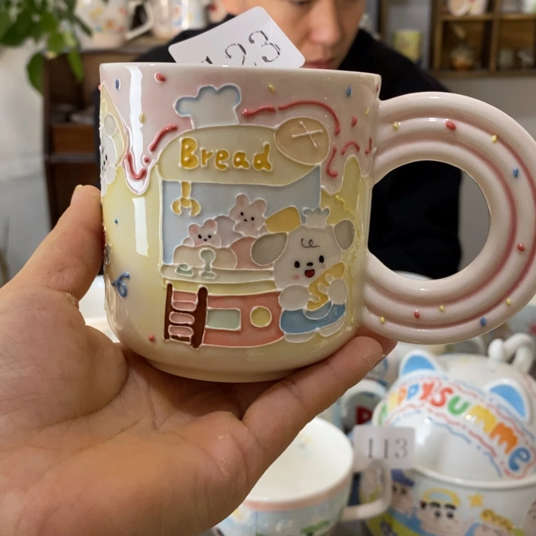 瓷片景德镇釉下彩手绘