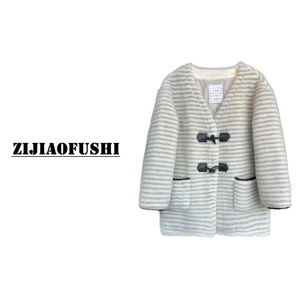 HLJ 紫娇服饰  ZK-223019    时尚百搭颗粒毛外套    5