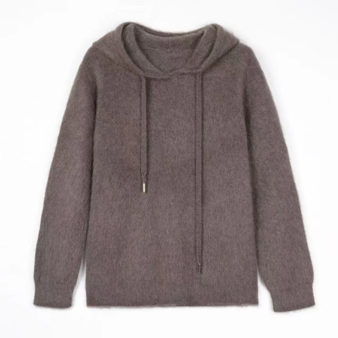 CHUAN BAI川白【100%牦牛绒拉绒】连帽抽绳百搭套头轻奢款-16515