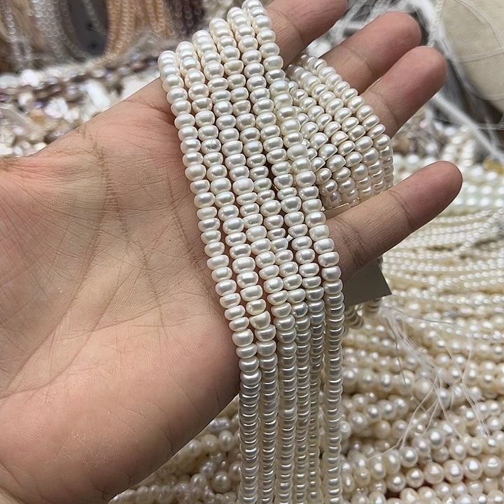 玛瑙/玉髓未镶嵌珠宝半成品一条5.5mm左右珍珠算盘珠