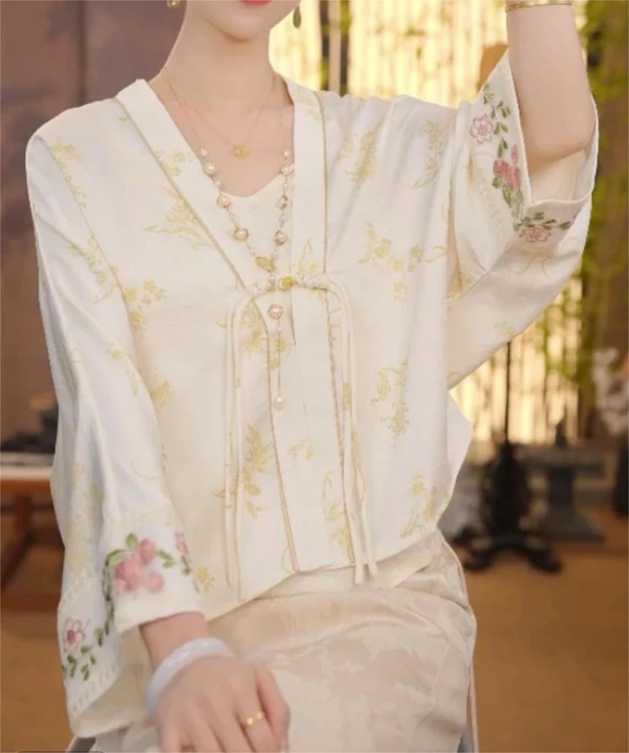 夏款新中式国风宽松防晒外套女上衣薄复古盘扣女式上衣