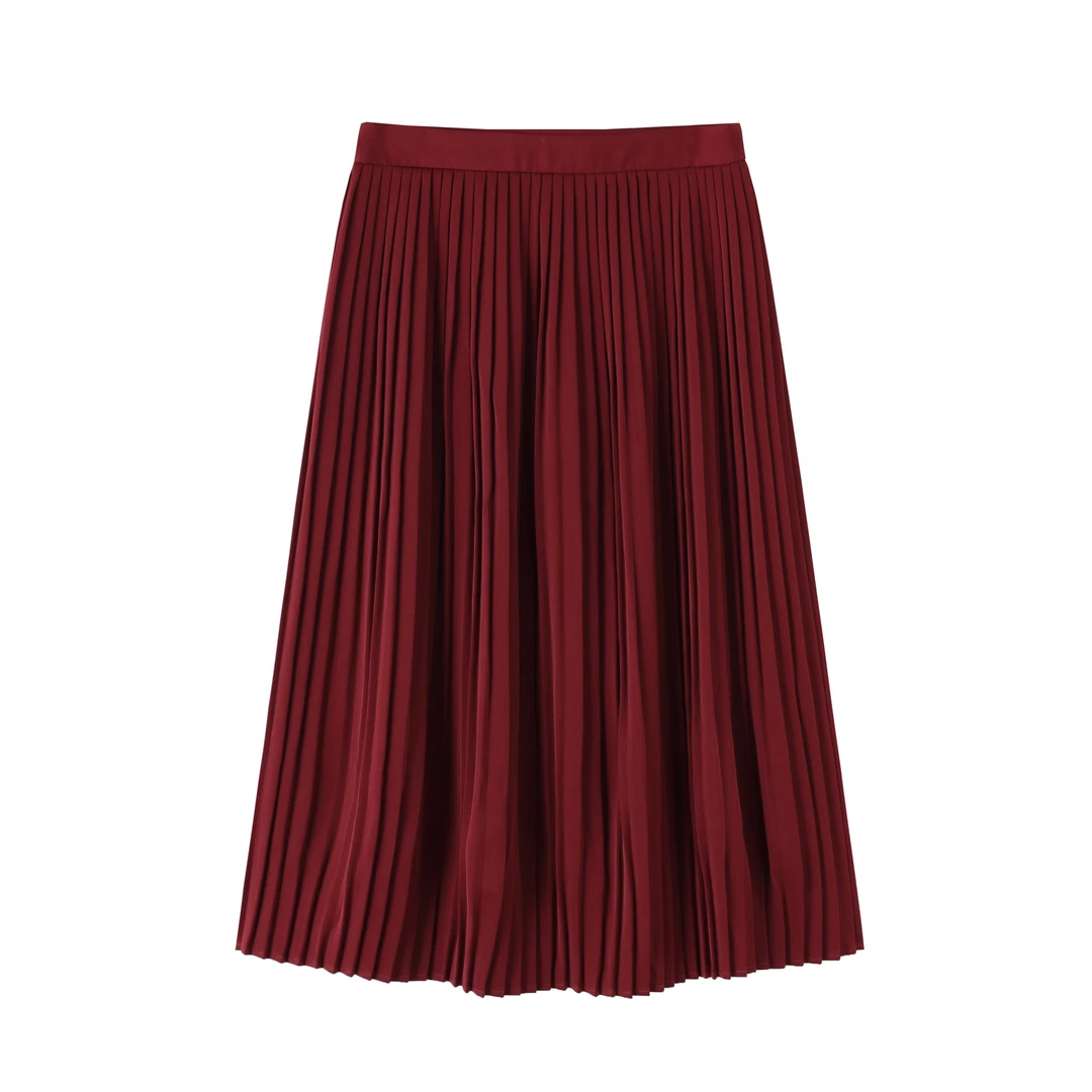 【小熊专属】纯色百褶半身裙230128-87069