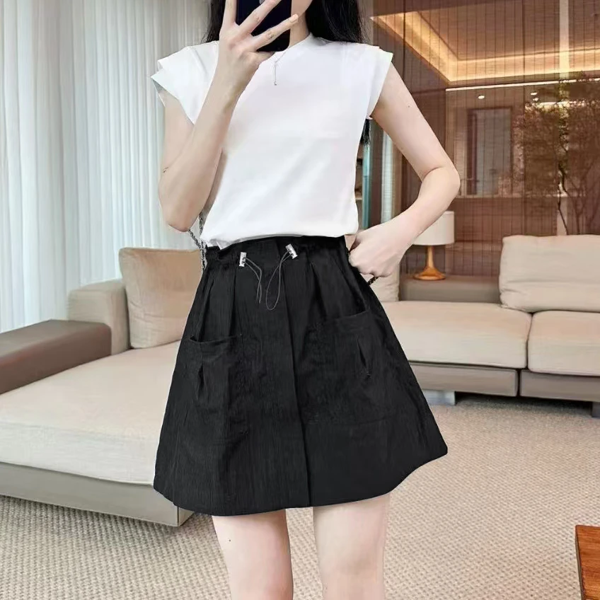 2025新款！春夏清爽遮肉显瘦工装短裙