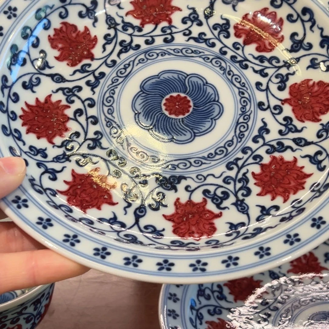 陶其他八花釉里红壶承