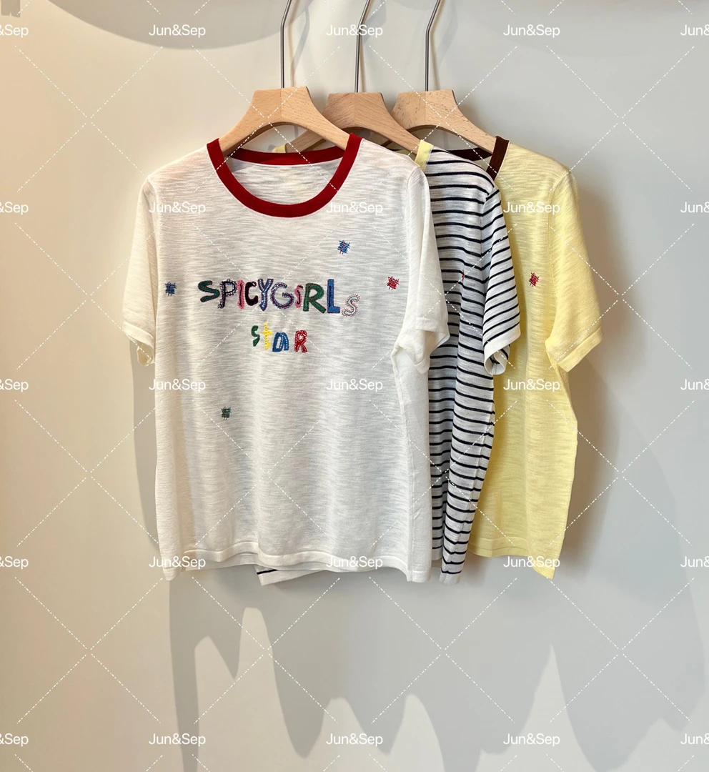 WMeng.彩虹糖*韩货极简百搭显瘦针织小衫JS-T-25041002