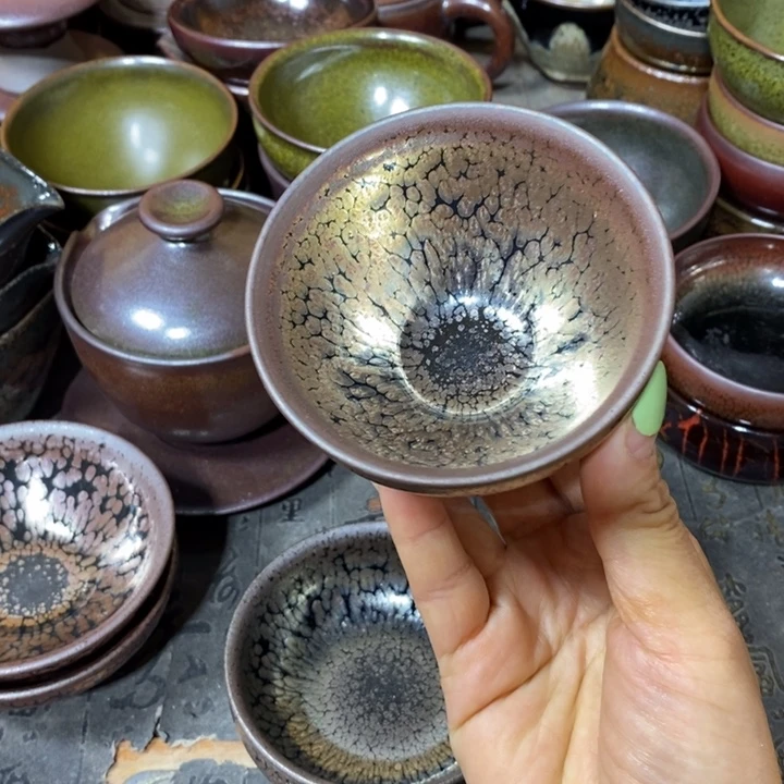 用***6茶盏建阳建盏微瑕油滴