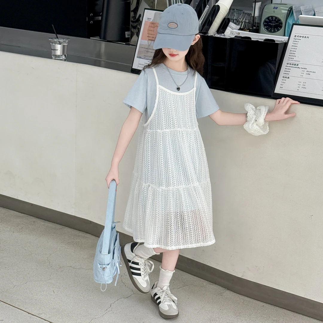 女童连衣裙夏2025新款儿童夏季超好看吊带裙套装女孩夏装薄款裙子