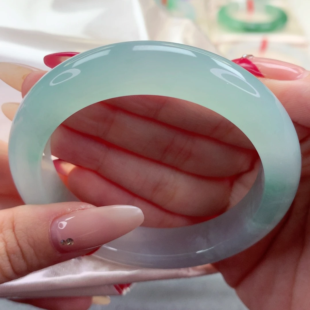 未镶嵌手镯翡翠9914碧水云天 冰胶 细腻 完美