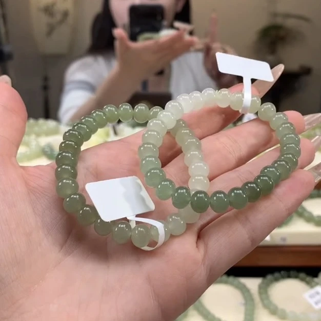 （达人专属）和田玉j68渐变手串算盘珠妈妈时尚冰多色多样性发一串