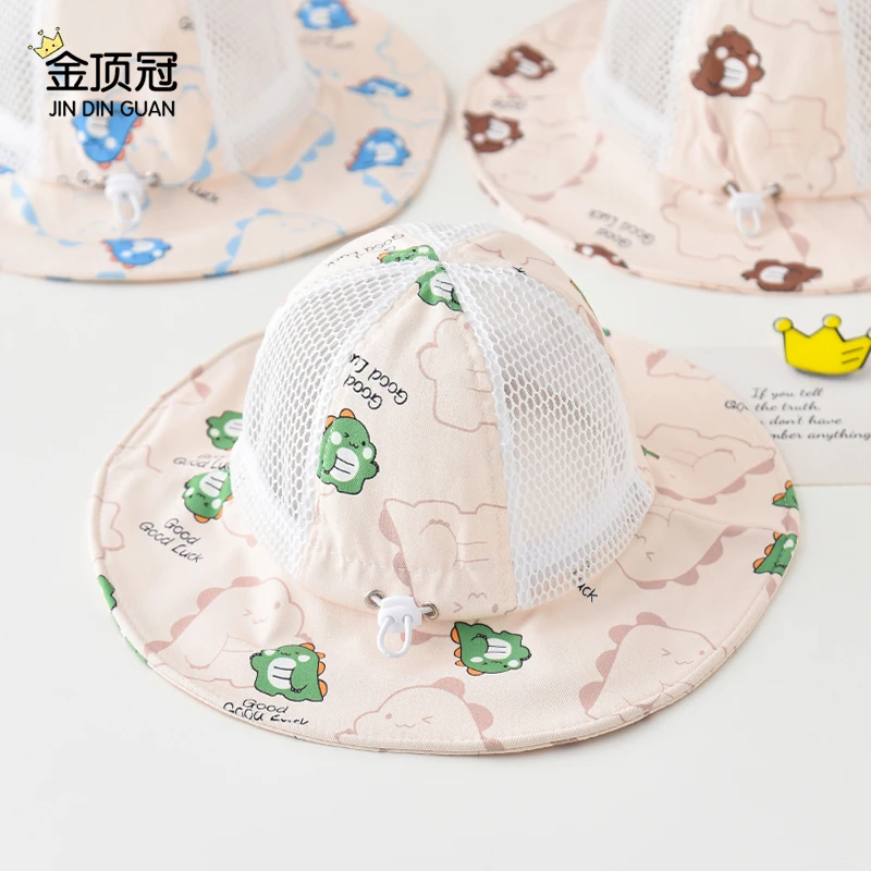 婴儿帽子夏季薄款网眼透气男童女宝宝遮阳帽防晒渔夫帽大宝宝帽子