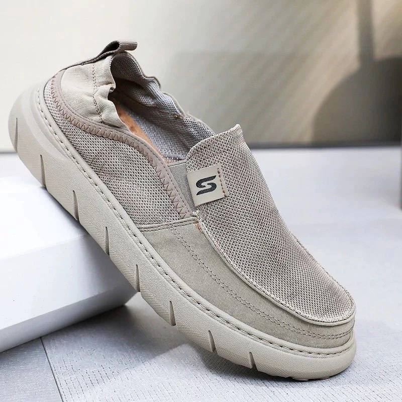 老北京布鞋透气男网男款网眼脚蹬男鞋休闲软底爸爸防滑中老年