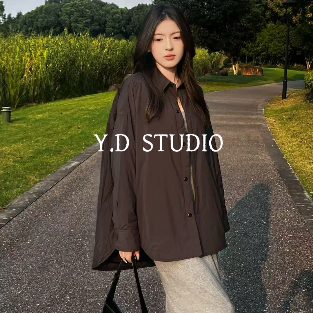 25秋冬重磅鹅绒衬衫领外套加厚保暖衬衣鹅绒服