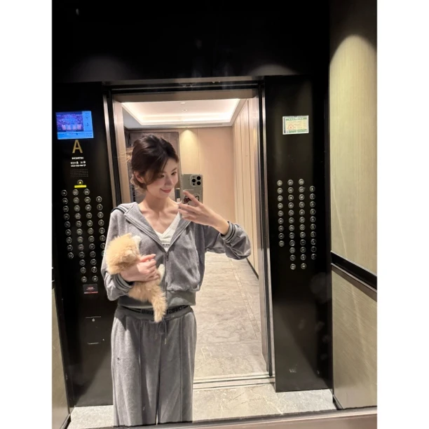 【Cikky定制】长袖圆领春季宽松毛针织衫少女风提花气质上衣开衫