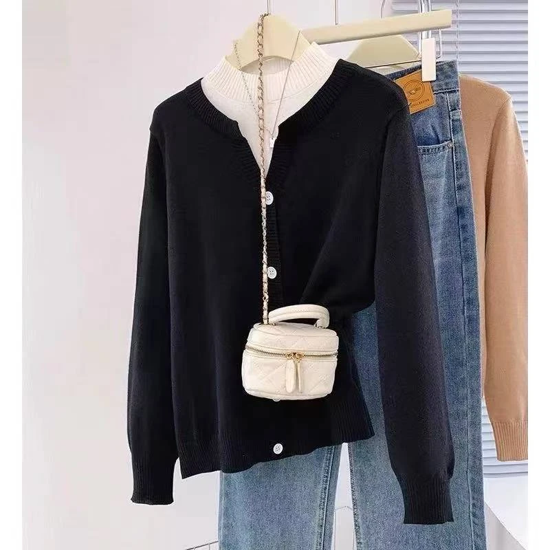 905#大码假两件上衣2024新款秋冬打底宽松长袖圆领针织衫百搭显瘦