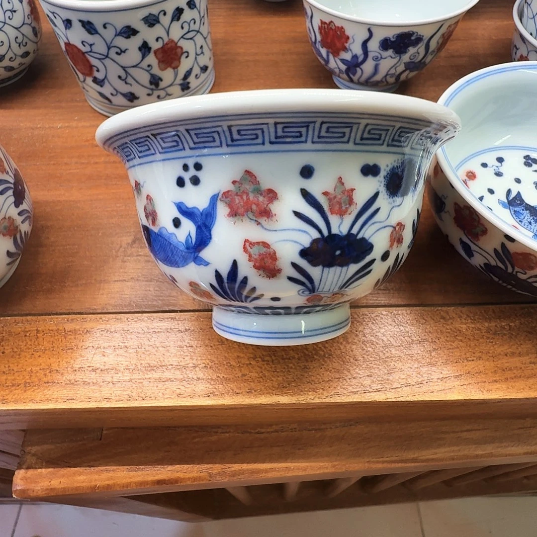 草***芥泥塑主人杯手工手绘微瑕