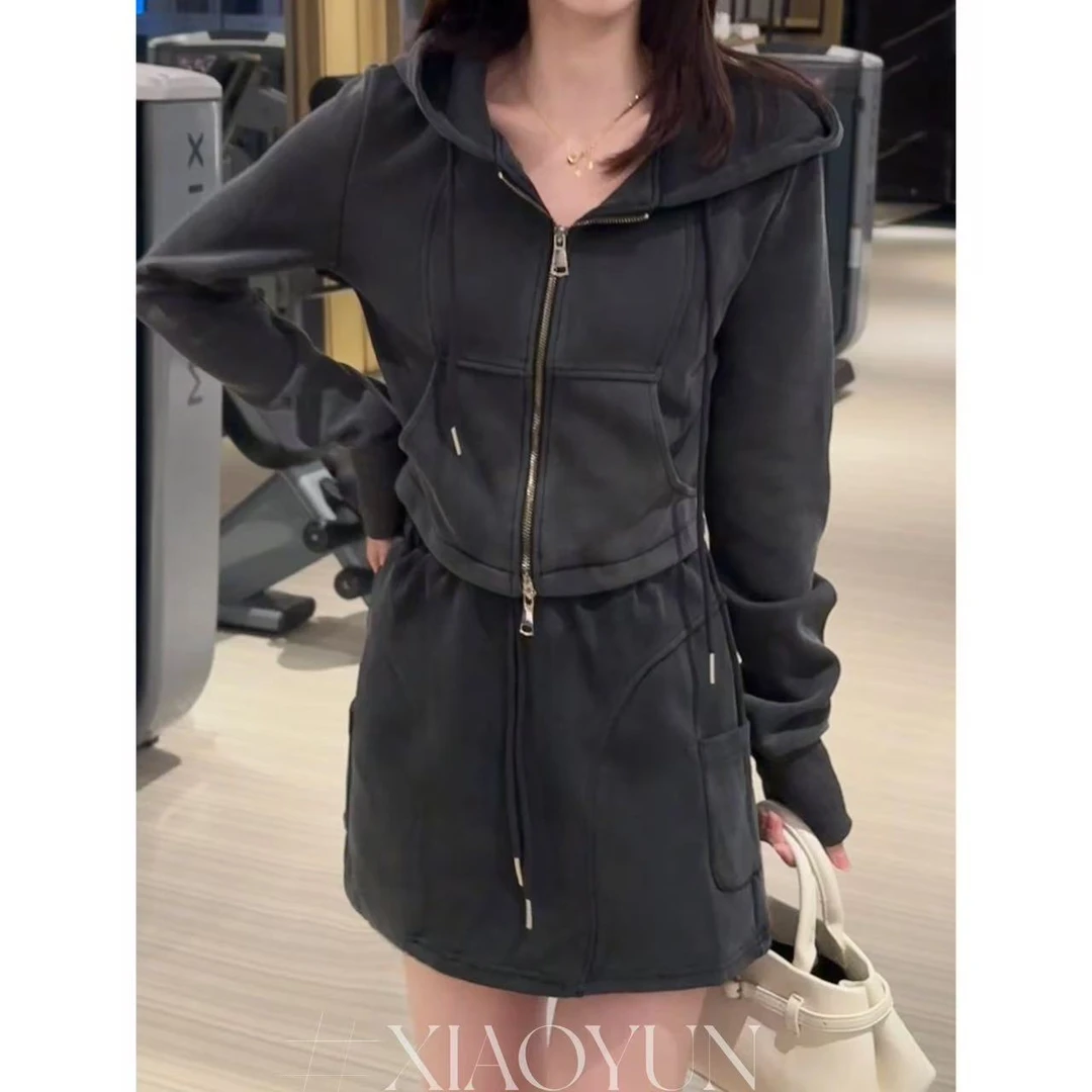 复古双拉链套装 小允姐姐2025新款时尚气质高级复古双拉链套装