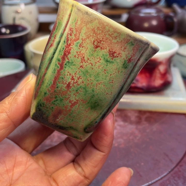 摆件钧瓷方圆闻香杯