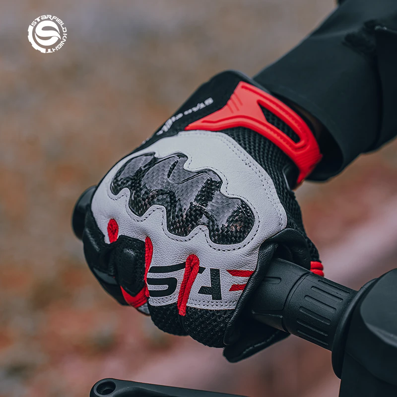 星空骑士摩托车机车春夏碳纤维透气防护骑行手套SKG-573