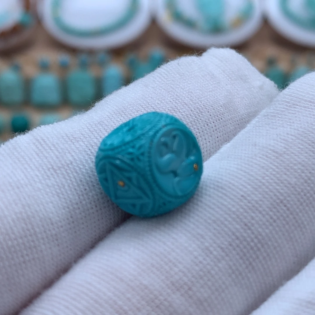 绿松石未镶嵌原矿绿松石六方珠