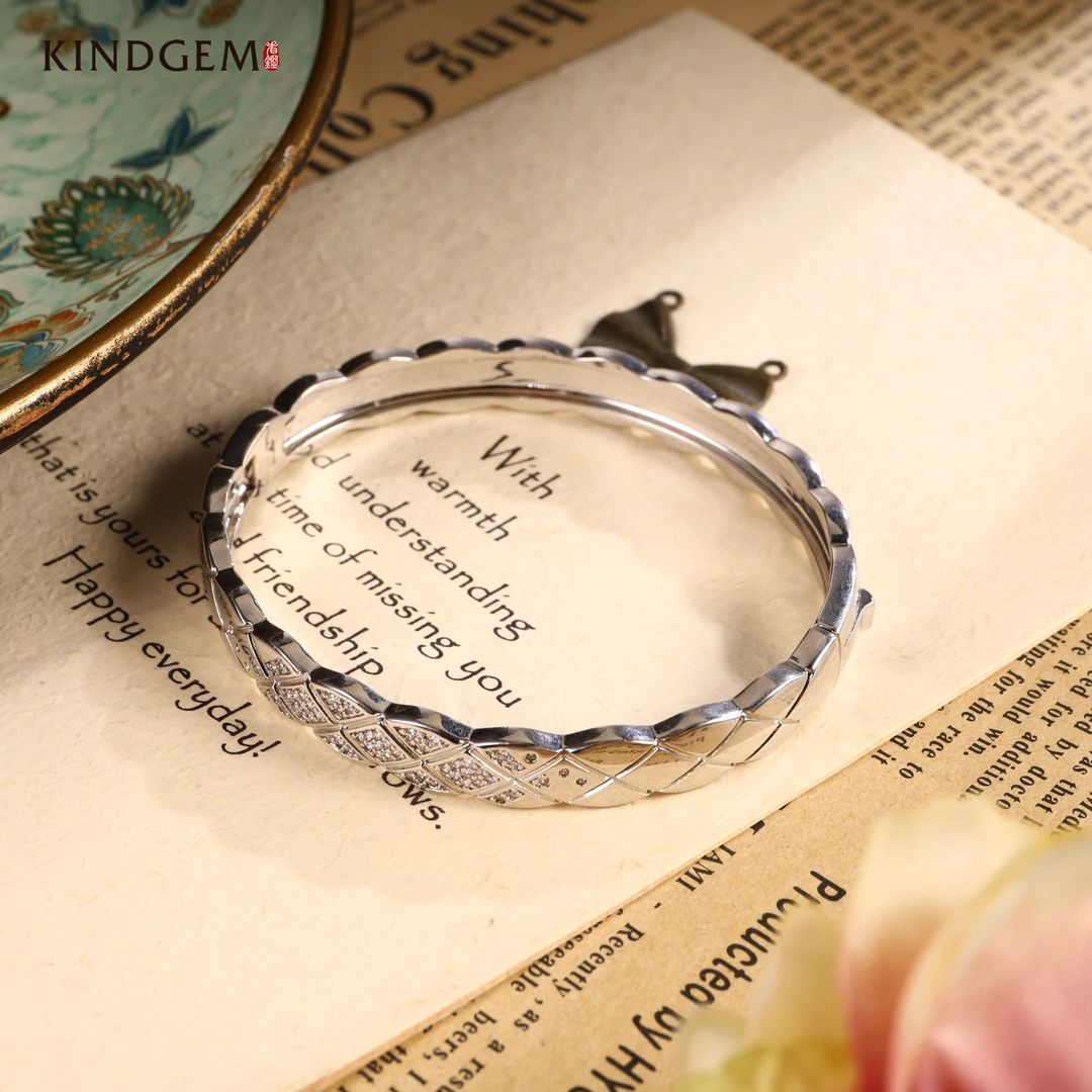 铜合金合成锆石手镯 KindGem简约时尚个性精致百搭手镯 C-28657