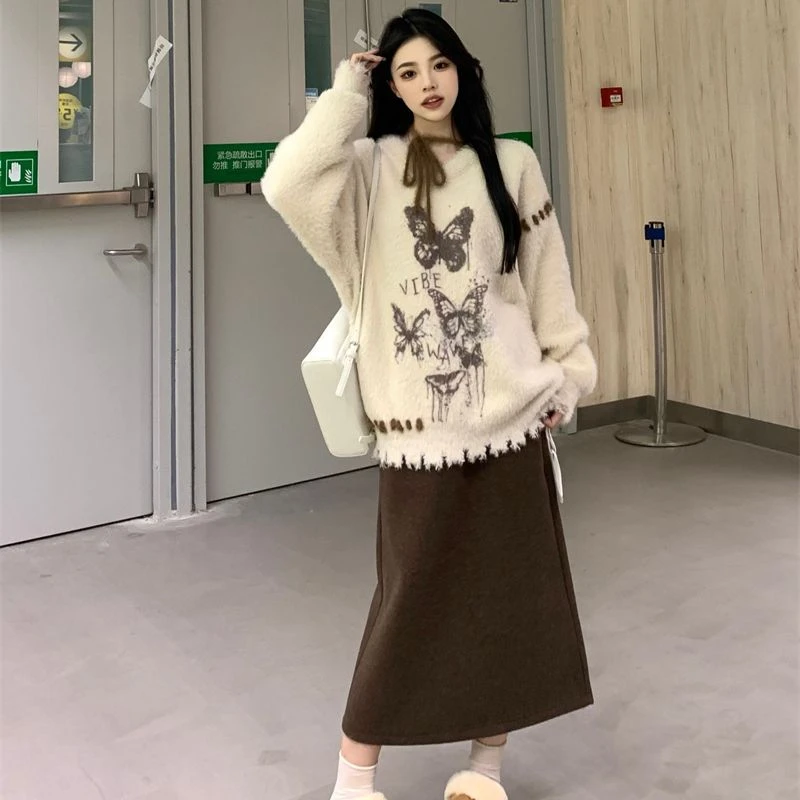 C-6143大码春季新款百搭简约半身裙