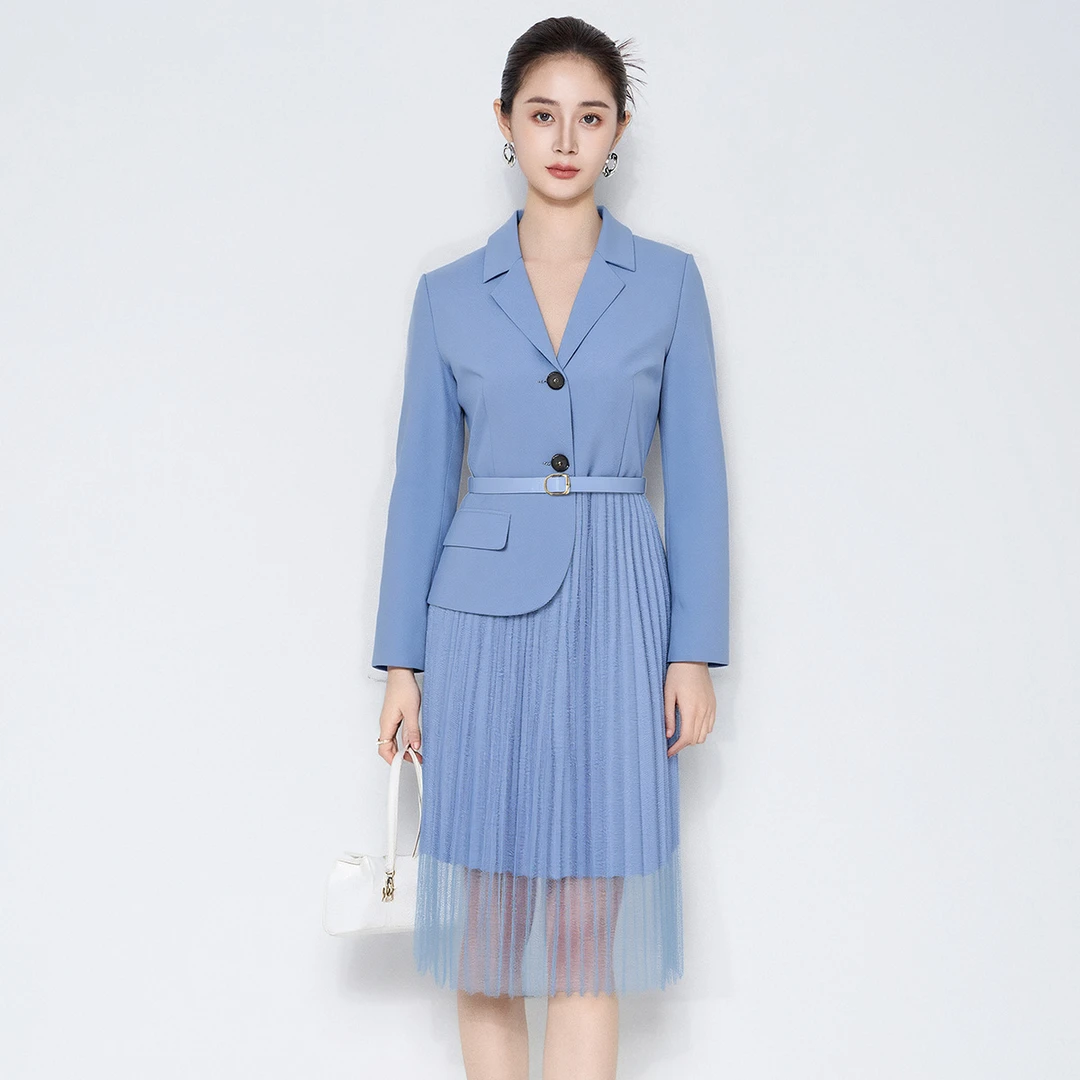 【粉丝专属】马天奴套头西装通勤连衣裙女VHA108DRX0