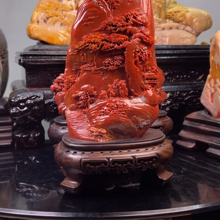 寿山石不**谷万里江山图