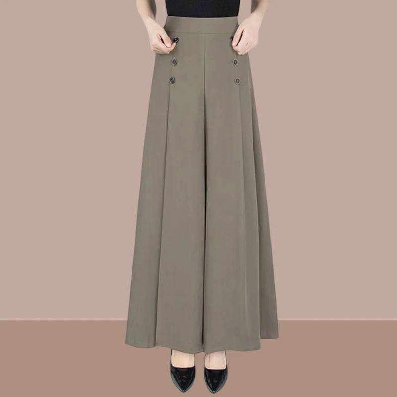 韩系温柔阔腿休闲裤女2025夏季新款纯色显瘦舒适感小个子裤子女款