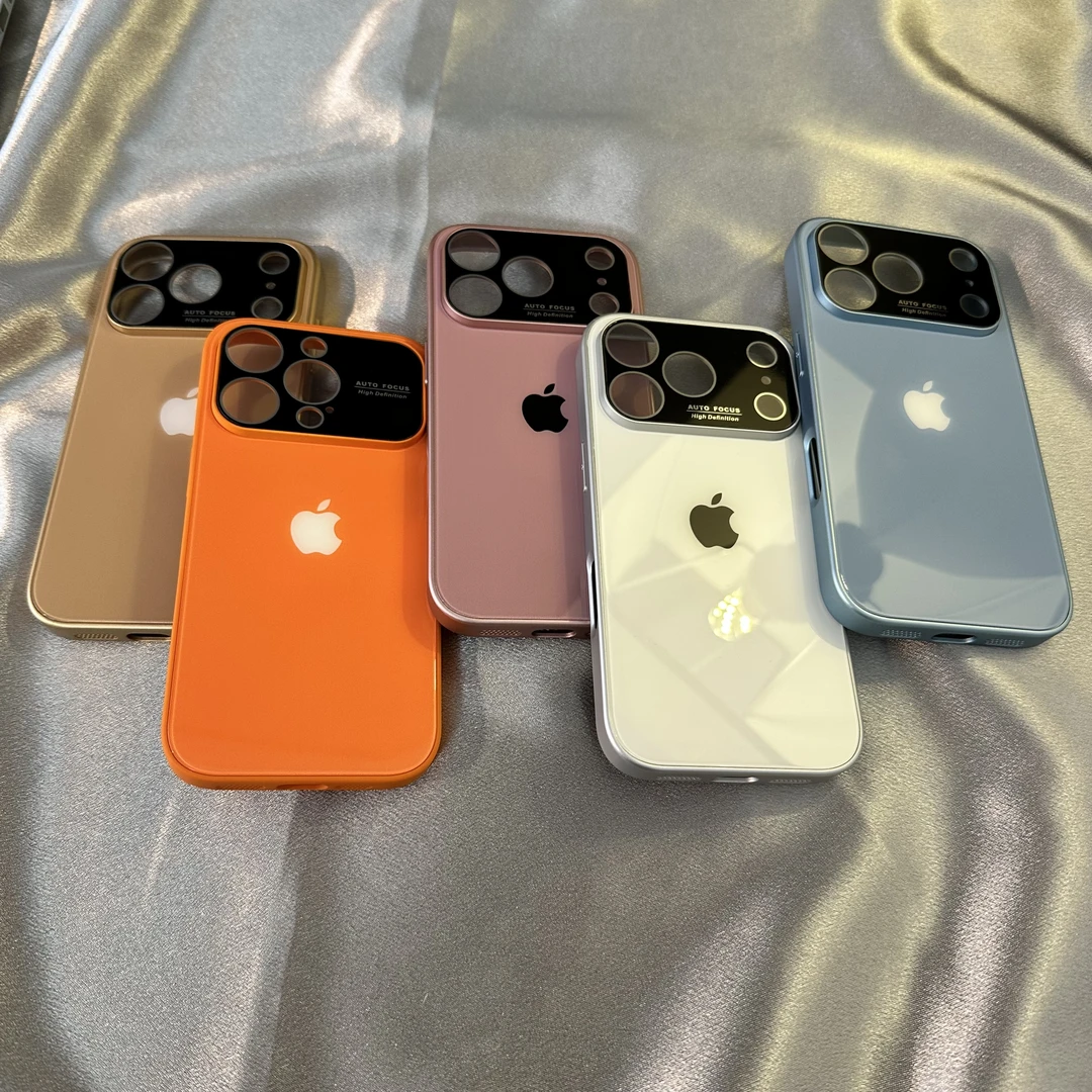 高级玻璃大视窗适用苹果17promax手机壳16pro网红15/14情侣13/12