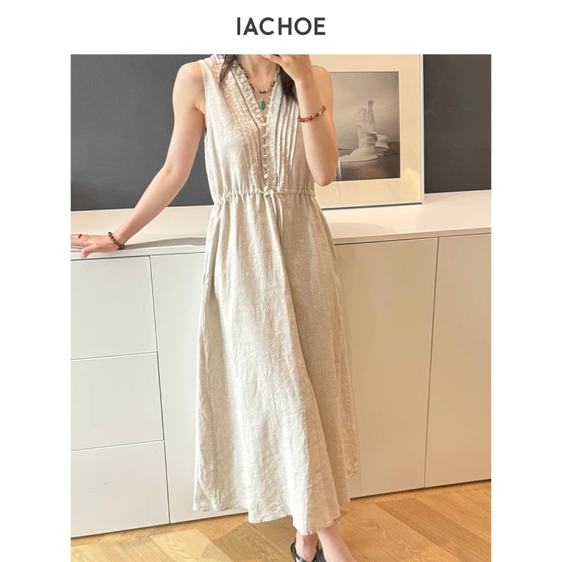 棉仓3631516001-IACHOE亚麻连衣裙