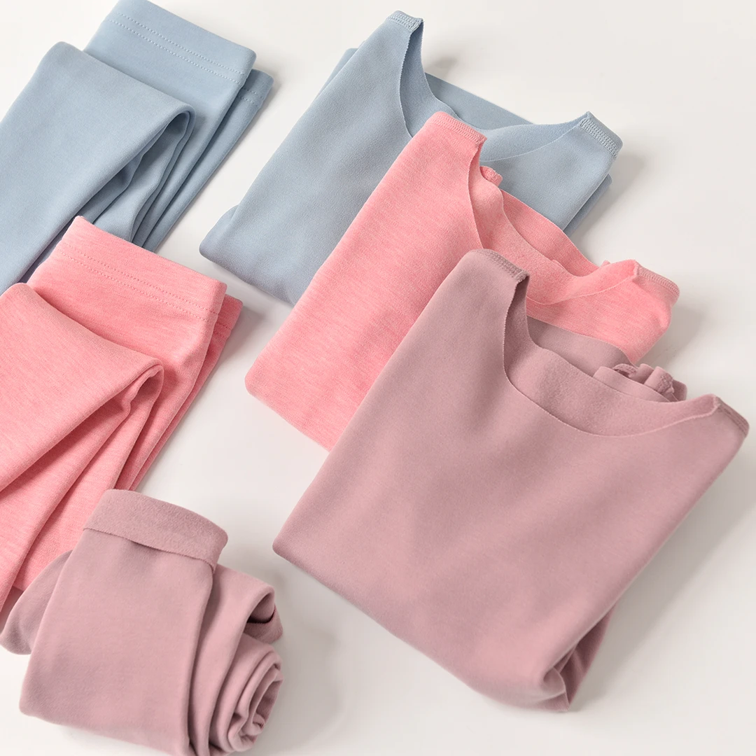 特 儿童无骨缝合保暖内衣套装 男女童加绒秋衣秋裤 冬款 83788