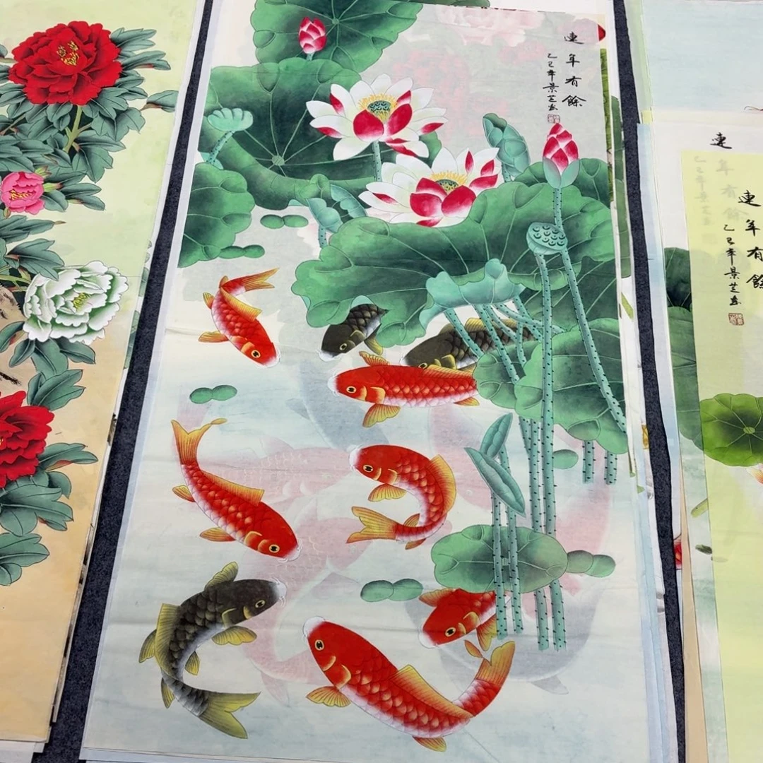 国画140×70工笔手绘画画画