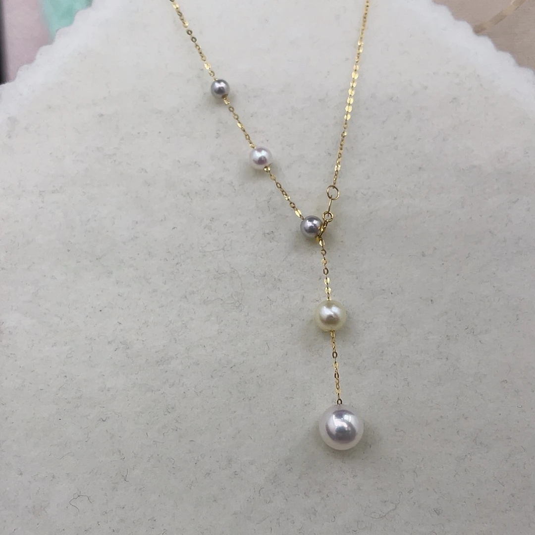 颈饰18K金镶嵌海水珍珠