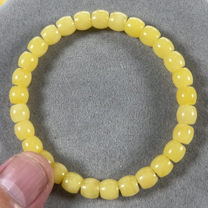 未镶嵌蜜蜡手串纯天然俄料奶白极限弧高桩7*6.5