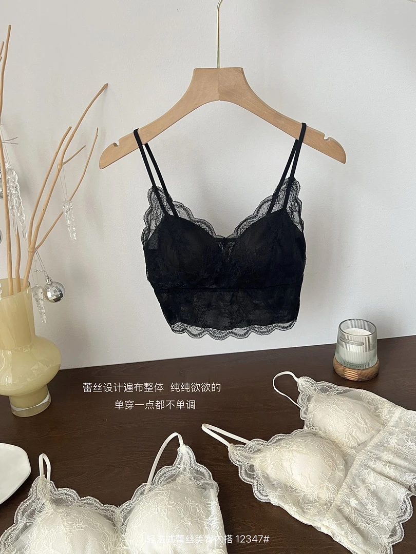 大码蕾丝美背一体内衣文胸香槟大胸显小常规款法式
