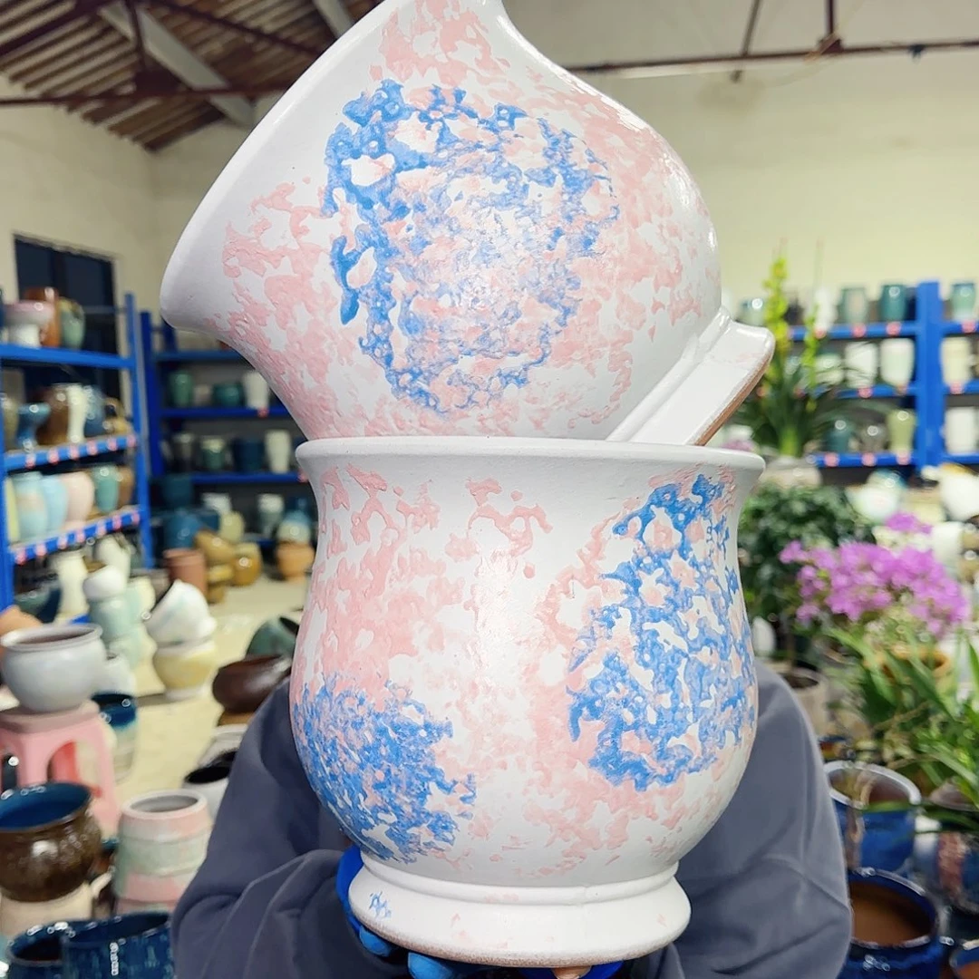 紫砂花盆高20口20