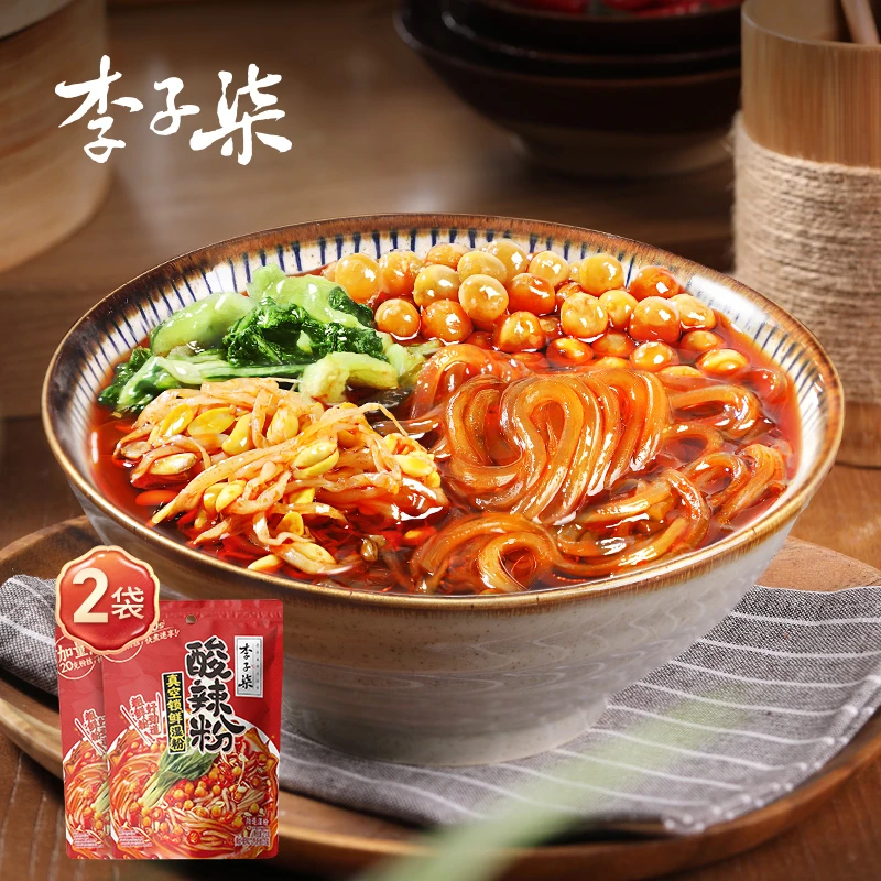 李子柒薯你弹酸辣粉272g*2袋红薯粉湿粉冲泡夜宵速食方便速食 H24