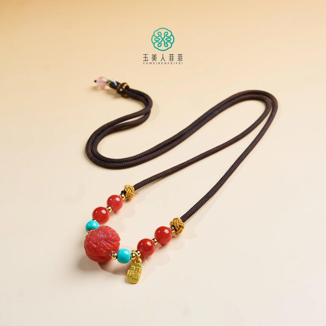 石惑珠宝.南红龙珠项链约13mm+