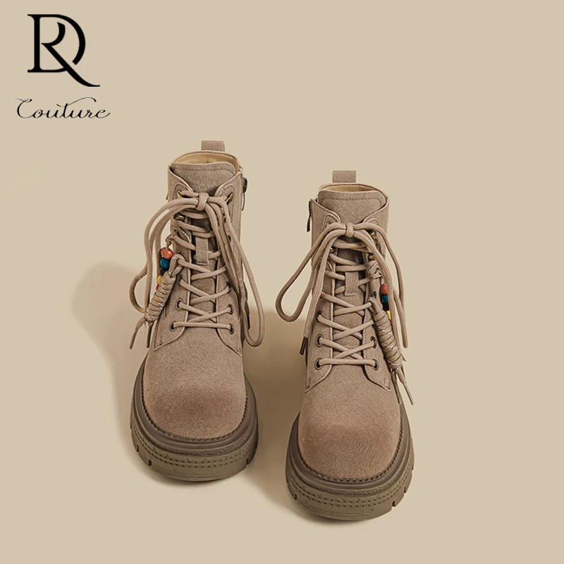 【DR专柜正品】韩系美搭ins显白显腿长2025秋冬新款厚底马丁靴女绒